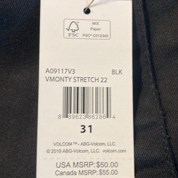 Volcom brand size 31 black - Picture 2 of 2